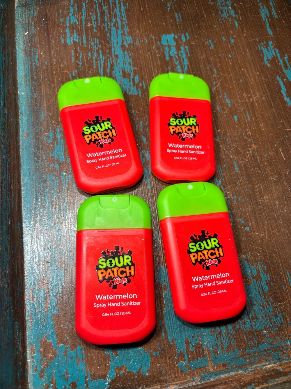 4 New Sour Patch Kids Watermelon Spray Hand Sanitizer - Red & Green